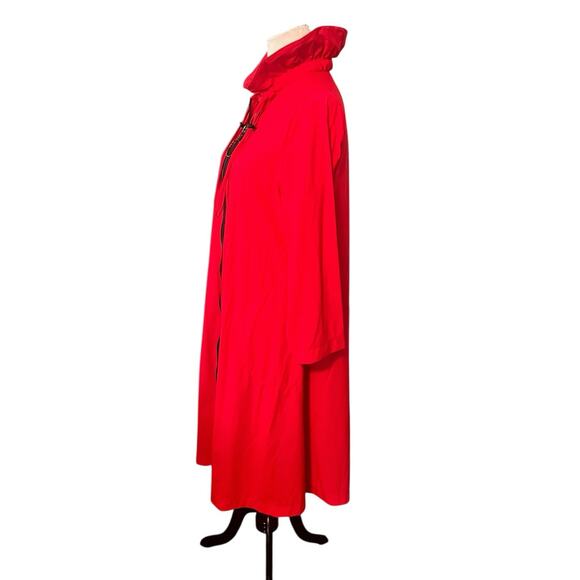 IC By Connie K Jacket Coat •L• Long Sleeve Zip Ruffle Collar Front Zip Red USA - Picture 5 of 12